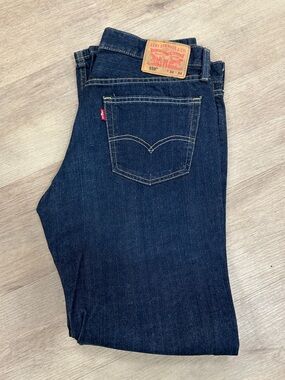Levi's Men’s Dark Indigo Slim Straight Jeans